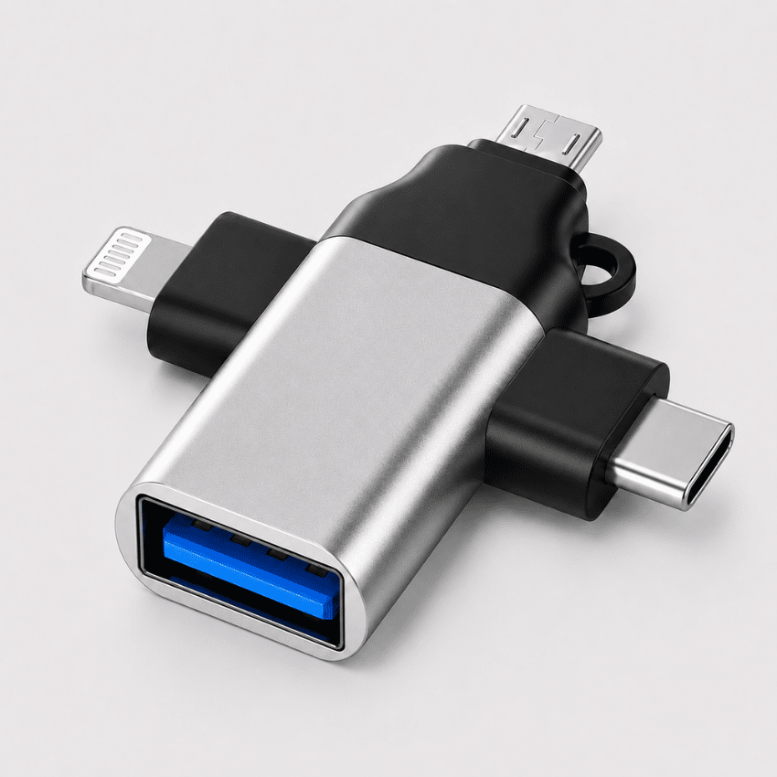 3-in-1 USB Adapter for Mobile Devices